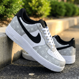 LV Pattern Black Grey Custom Air Force 1 - view 2