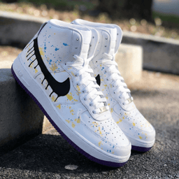 Splatter Black Yellow Purple Custom Air Force 1 - view 2