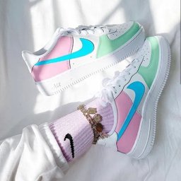 Pastel Pink Mint Green Custom Air Force 1