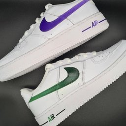 Simple Green and Purple Custom Air Force 1 - view 2