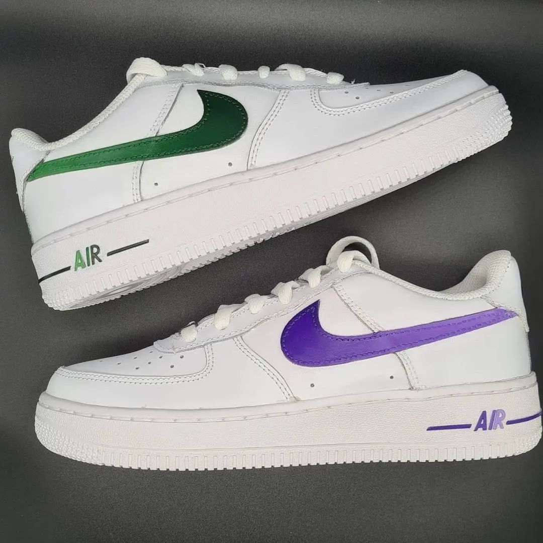 Simple Green and Purple Custom Air Force 1