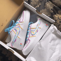 Neon Lines Baby Blue Custom Air Force 1