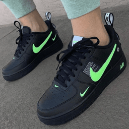 Neon Swoosh Black Custom Air Force 1 - view 3