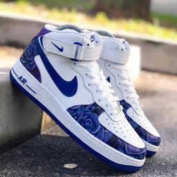 Rose Pattern Blue Purple Custom Air Force 1 - view 2