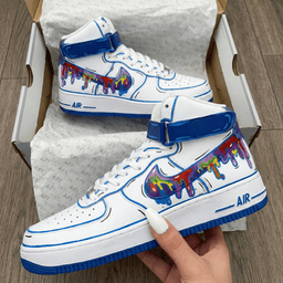 Dripping - Paint Pattern Blue Custom Air Force 1 - view 2