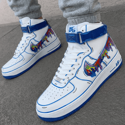 Dripping - Paint Pattern Blue Custom Air Force 1 - view 3
