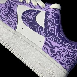 Marble Pattern Purple White Custom Air Force 1 - view 3