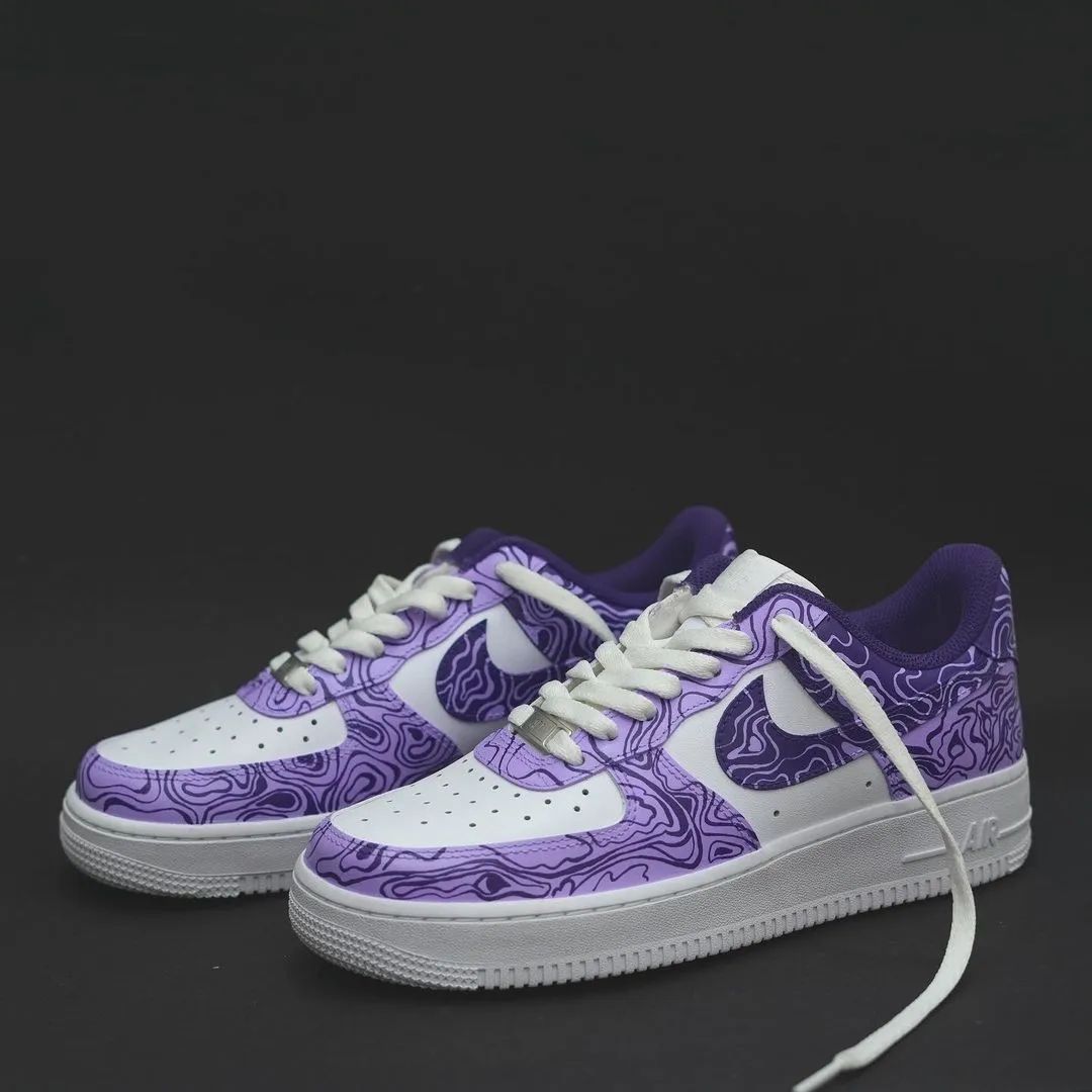 Marble Pattern Purple White Custom Air Force 1