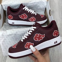 Naruto Clouds Maroon White Custom Air Force 1 - view 2