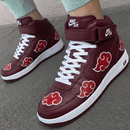 Naruto Clouds Maroon White Custom Air Force 1 - view 3