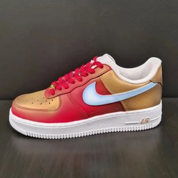 Gradient Red Gold Baby Blue Custom Air Force 1 - view 2