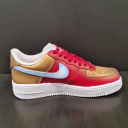 Gradient Red Gold Baby Blue Custom Air Force 1 - view 3