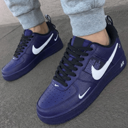 Smooth Navy White Custom Air Force 1 - view 3