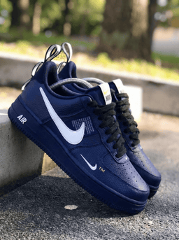 Smooth Navy White Custom Air Force 1 - view 2