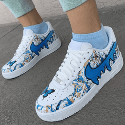 Butterfly Splatter Blue Custom Air Force 1 - view 3