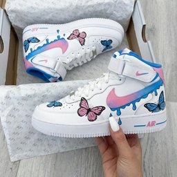 Butterflies Pink Blue Custom Air Force 1 - view 2