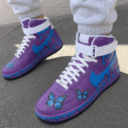 Butterflies Drip Purple Blue Custom Air Force 1 - view 3