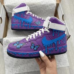 Butterflies Drip Purple Blue Custom Air Force 1 - view 2