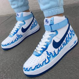 Flame Baby Blue Navy Custom Air Force 1 - view 3
