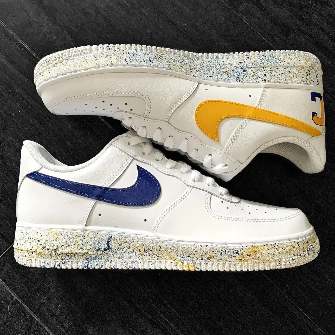 Speckled Design Yellow Blue Custom Air Force 1
