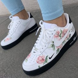 Rose Pattern Pink Green Custom Air Force 1 - view 3