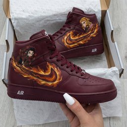 Demon Slayer Theme Maroon Custom Air Force 1 - view 2