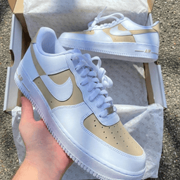 Beige and White Custom Air Force 1