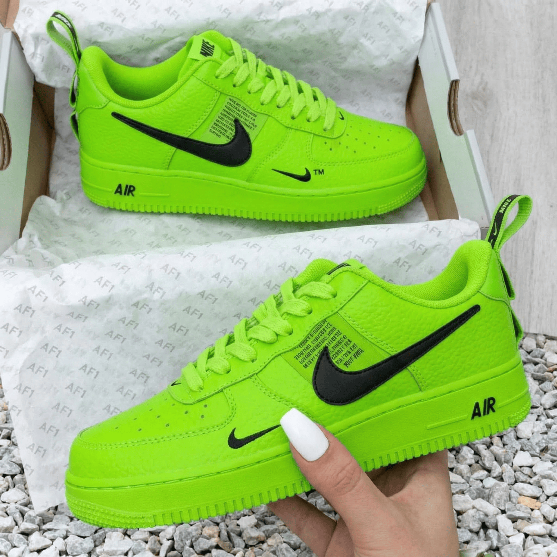 Neon Green Black Custom Air Force 1