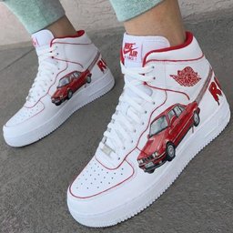 Car Pattern Red Custom Air Force 1 - view 3