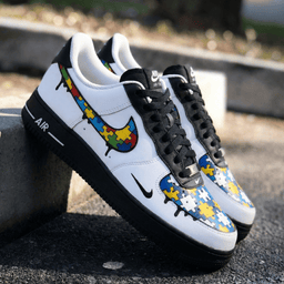 Puzzle Pattern Black Custom Air Force 1 - view 2