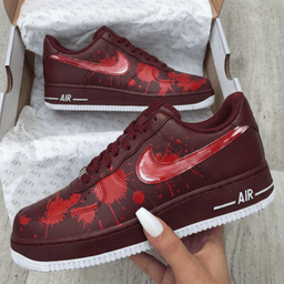 Bleeding - Ink Pattern Maroon Red Custom Air Force 1 - view 2