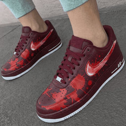 Bleeding - Ink Pattern Maroon Red Custom Air Force 1 - view 3