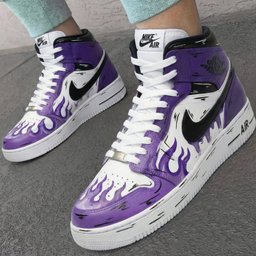 Flame Pattern Purple Black Custom Air Force 1 - view 3