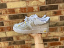 Sparkly Silver Diamond Rhinestone Design Custom Air Force 1