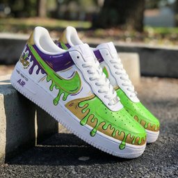 Mardi Gras Mask Drip Pattern Green Purple Custom Air Force 1 - view 2