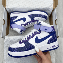Cracked Pattern Purple Blue Custom Air Force 1 - view 2