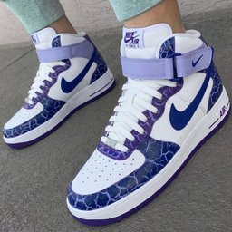 Cracked Pattern Purple Blue Custom Air Force 1 - view 3