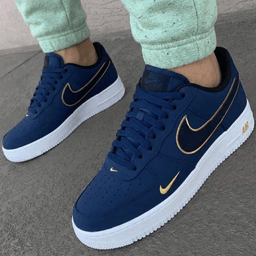 Gold - Trimmed Navy Custom Air Force 1 - view 2