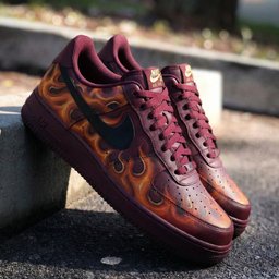 Flame Pattern Maroon Custom Air Force 1