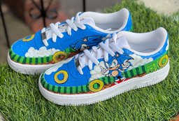 Sonic The Hedgehog Theme Blue Green Custom Air Force 1 - view 2