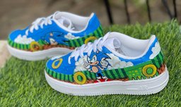 Sonic The Hedgehog Theme Blue Green Custom Air Force 1 - view 4