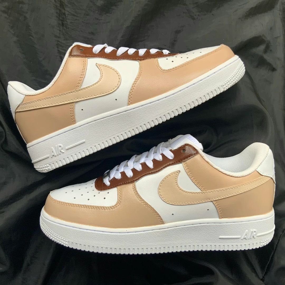 Beige Brown Dual Tone Custom Air Force 1