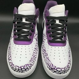 Crackle Pattern Purple Black Custom Air Force 1 - view 2