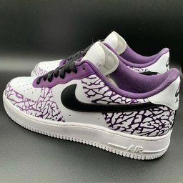 Crackle Pattern Purple Black Custom Air Force 1 - view 3