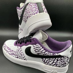 Crackle Pattern Purple Black Custom Air Force 1 - view 4