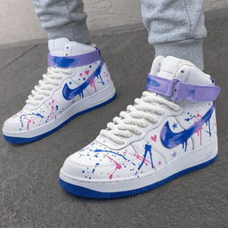 Star Heart Splatter Purple Blue Custom Air Force 1 - view 3