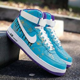 Drip Paint Gold Splatter Blue Purple Custom Air Force 1 - view 2