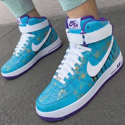 Drip Paint Gold Splatter Blue Purple Custom Air Force 1 - view 3