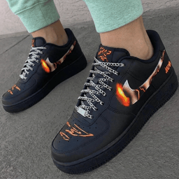 Flame Pattern Black Custom Air Force 1 - view 3