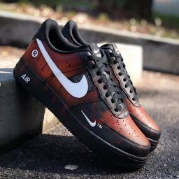 Blood - Splatter Pattern Black Red Custom Air Force 1 - view 2